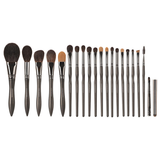 20-Piece Super Badger Hair Angular Blush Face Brush Set with Wood Handle