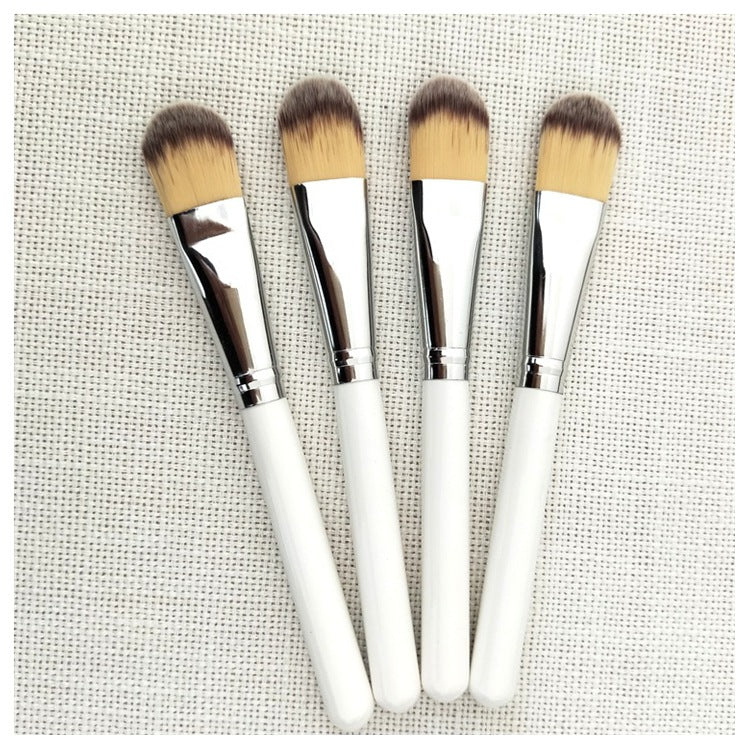Nylon Hair Cosmetic Makeup Tool Facial Mask Applicator Brush Diy Silicone Face Mask Brush 1piece Fan Brush Wood MOQ 50 White