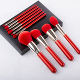 Private Label Red Handle Makeup Brush Set for Christmas Customizable Makeup Tool Kit