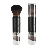 Suji Lian Two-in-One Foundation and Powder Cosmetic Brush Retractable Rotatable Portable Makeup Brush for Face