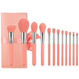 Guangdong 12-Piece Pink Travel Makeup Brush Set with Custom Logo