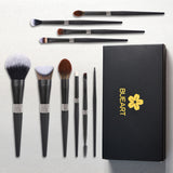 New Arrival Queen High-End Series 14-Piece Makeup Brush Set Bright Matte Black Bag Included