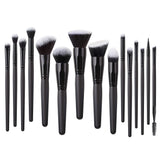 All Black 15 Pieces Professional Makeup Brushes Private Label Wholesale Makeup Brush Set Pincel Maquiagem