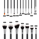 40-piece hot-selling makeup brush set, black and silver, animal hair, foundation brush, eyeshadow brush, full set of brushes, foundation liquid