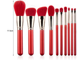 Private Label Red Handle Makeup Brush Set for Christmas Customizable Makeup Tool Kit