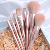 8 pieces Twisted Waist Cosmetic Brush Set Electroplating Soft Hair Powder Foundation Brush Beauty Tools for Makeup