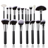 40-piece hot-selling makeup brush set, black and silver, animal hair, foundation brush, eyeshadow brush, full set of brushes, foundation liquid