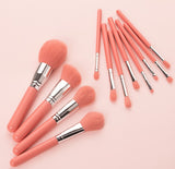 Guangdong 12-Piece Pink Travel Makeup Brush Set with Custom Logo