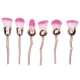 High Quality Rose Style Wholesale 6pcs Makeup Brush Set