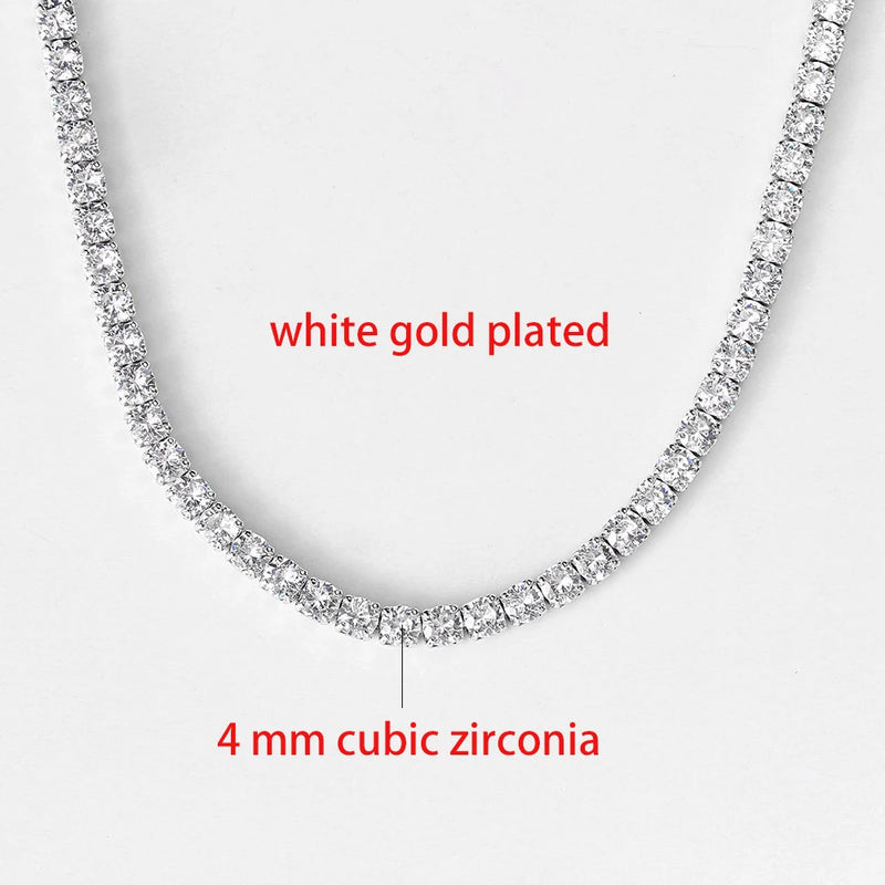 Sexy Choker Iced Out Tennis Chain Necklace For Women Luxury Cubic Zircon Crystal Short Hiphop Neck Accessories Jewelry OHN016