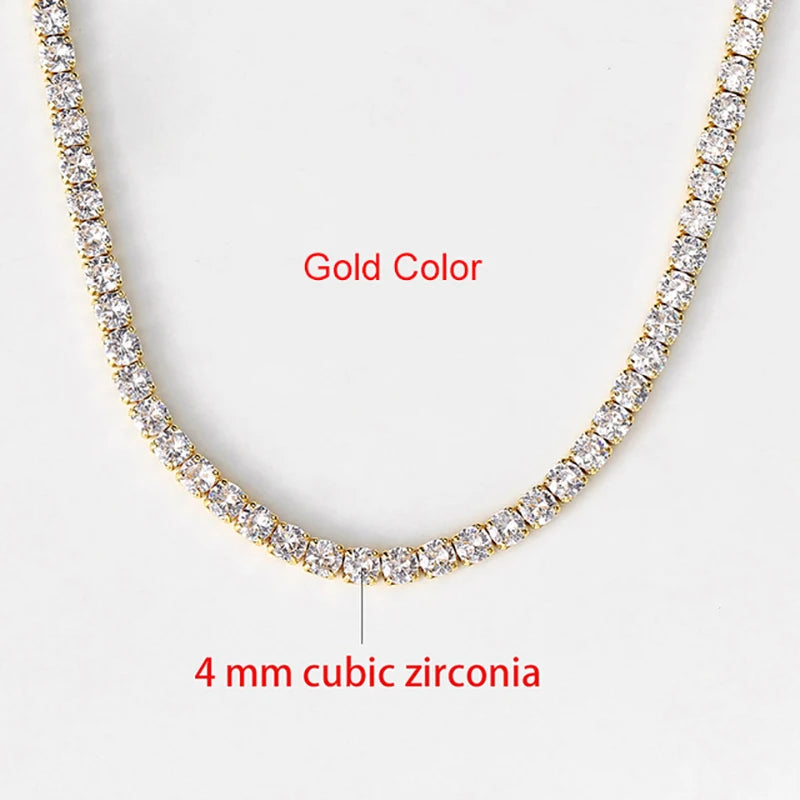 Sexy Choker Iced Out Tennis Chain Necklace For Women Luxury Cubic Zircon Crystal Short Hiphop Neck Accessories Jewelry OHN016